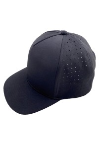 訂製黑色純色男女棒球帽   設計透氣棒球帽    運動  休閒   帽圍調節大小設計  鐳射切割 透氣孔  防曬遮陽棒球帽   戶外活動運動帽     棒球帽設計公司   HA338
